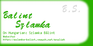 balint szlamka business card